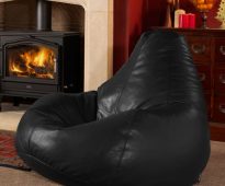 Pouf en cuir