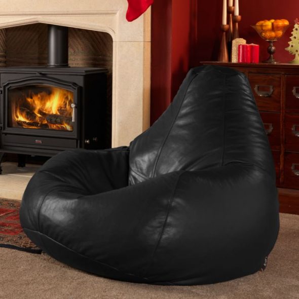 Pouf en cuir