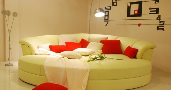 Canapé rond en cuir de luxe