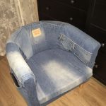Fauteuil jean patchwork