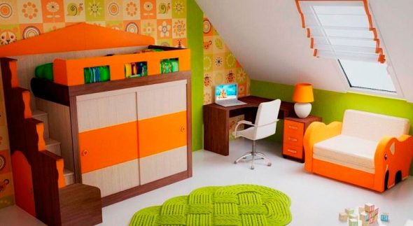 Lit grenier pour les enfants