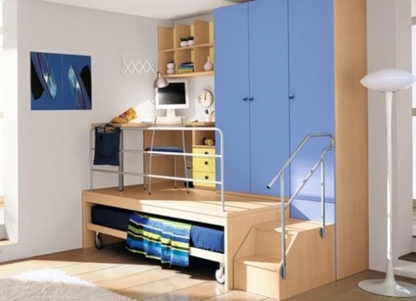 Bed-podium pour un adolescent