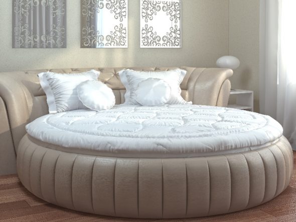 Couverture ronde inhabituelle pour lit rond
