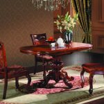 Table à manger et chaises en noyer rouge