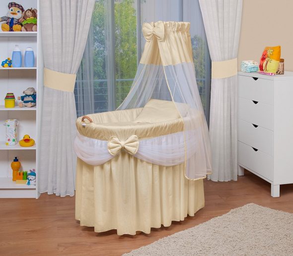 Lit ovale à décor beige