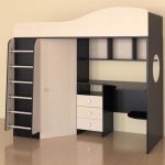 Lit adolescent avec penderie et espace de travail