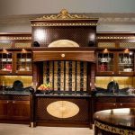 Cuisine en bois de luxe dans un design luxueux.