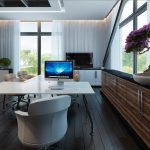 Salon chic avec meuble en noyer américain