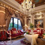 Rideaux pour le salon dans le style baroque