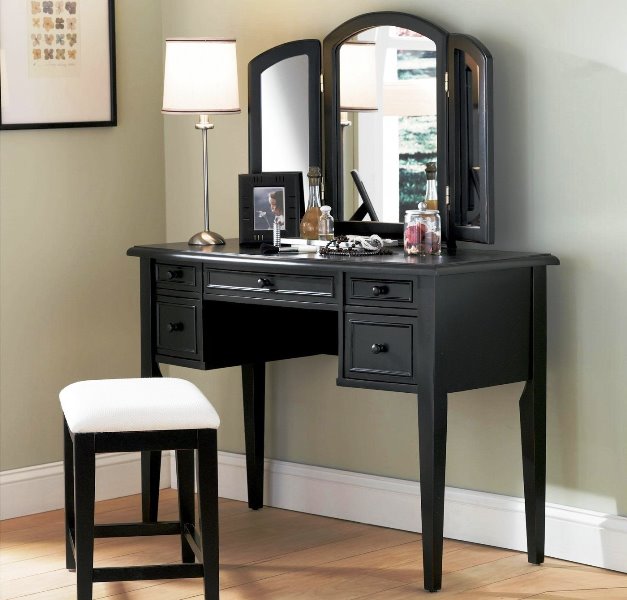 table de maquillage noir