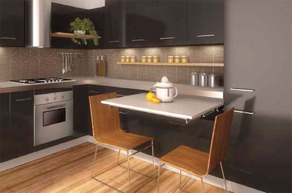 Table escamotable pour coin cuisine
