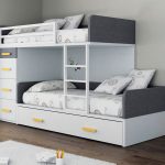 Lit blanc-gris pour les adolescents