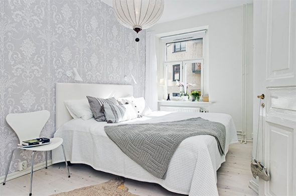 Chambre blanc-gris