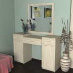 Coiffeuse blanche en MDF avec les pouces