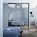 Armário de espelho branco em estilo loft