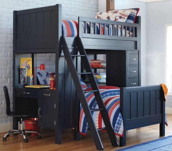 Lits superposés en bois