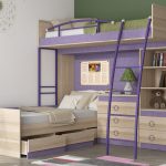Lits superposés avec lits inclinés