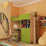 Chambre aux couleurs chaudes avec lit mezzanine