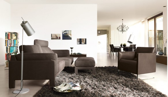 Canapé et chaise marron