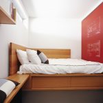 Beau podium de lit en bois