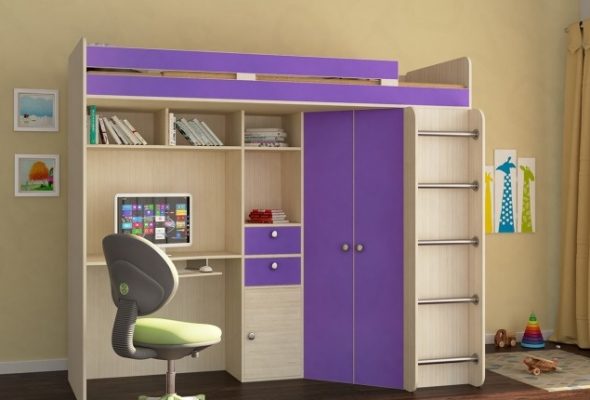Lit mezzanine violet