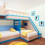 Un lit pour trois enfants de forme inhabituelle