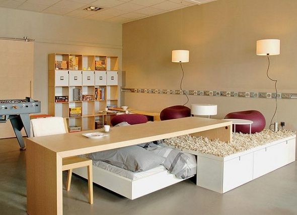 Bed-podium pour un adolescent