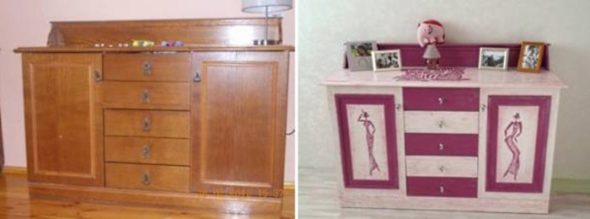 Mettez à jour la commode dans une belle rose