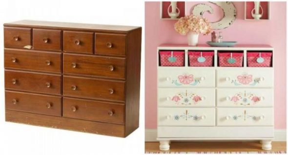Commode avant et après