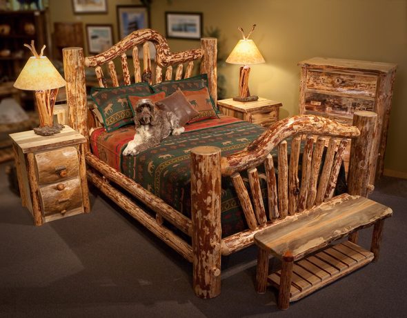 Ensemble de chambre à coucher en bois