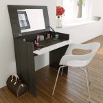 Coiffeuse pliante avec miroir et étagère