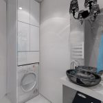 Cabinet au-dessus de la machine à laver avec étagères et tiroirs