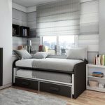 Lit stylé moderne à l'intérieur d'un adolescent de chambre
