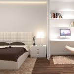 Chambre hi-tech avec des tons blancs