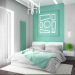 Chambre au style moderne dans les tons blanc et menthe