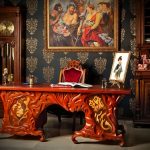 Table en bois sculpté pour étude