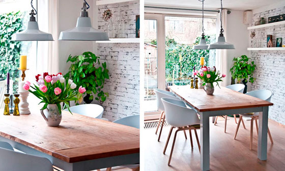 Mur de brique décoratif dans la cuisine