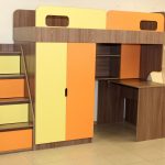 Lit mezzanine pour enfants avec table