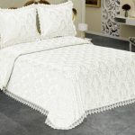 Couvre-lit jacquard blanc exquis