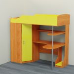 Lit compact pour enfants, grenier pour fille de 5 ans avec zone de travail et vêtements