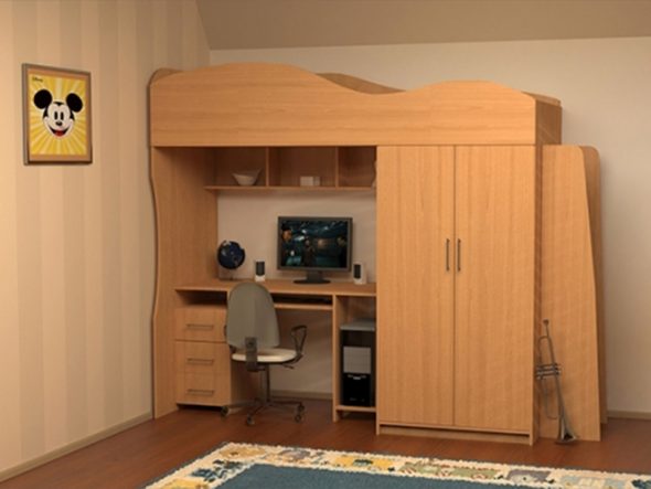 Ensemble de meubles de LDSP avec la facture sous un arbre
