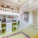 Lit mezzanine avec double bureau