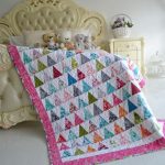 Couvre-lit patchwork colibri fait main