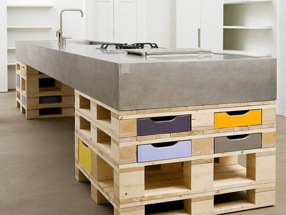 Meubles de palettes pour la cuisine