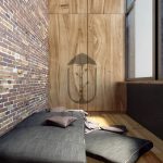 Balcon très inhabituel avec garde-robe intégrée.