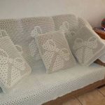 Couvre-lit et oreillers avec un motif de filet