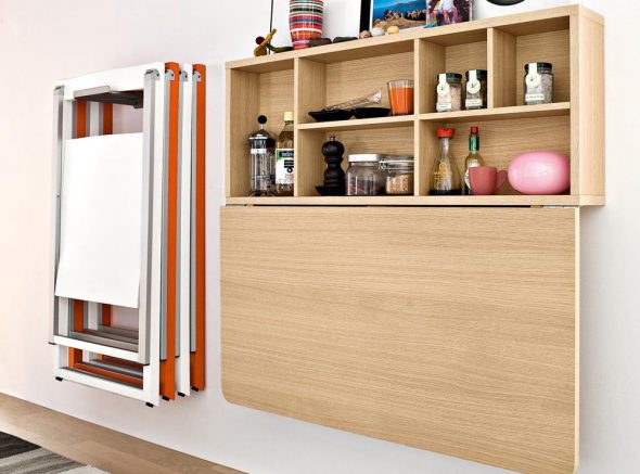 Table pliante intégrée