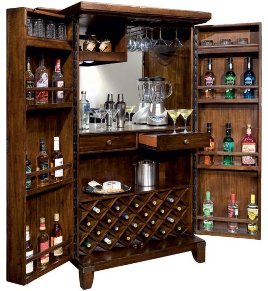 Bar chic dans le salon