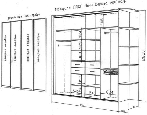 Armoire coulissante avec tailles