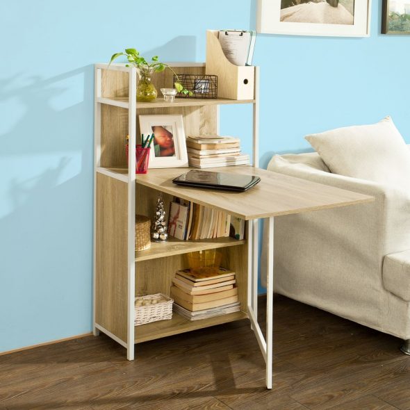 Etagère intégrée pour table pliante